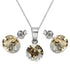 Sudraba komplekts "Klasika (Golden Shadow)" ar Swarovski™ kristāliem